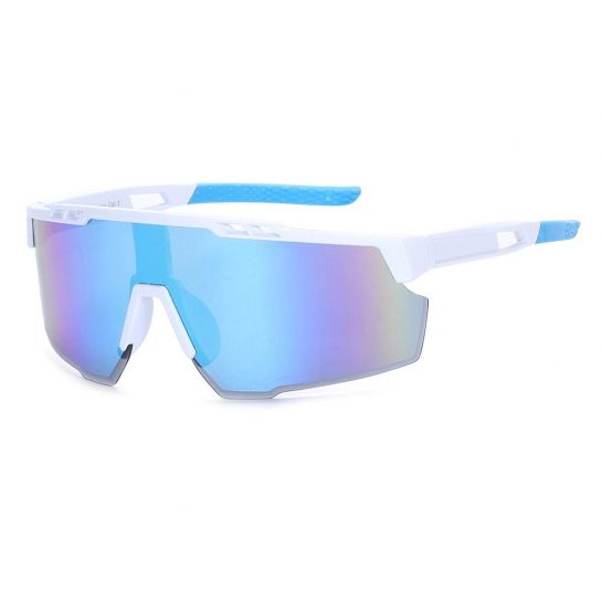 Sportowe okulary przeciwsłoneczne z filtrem UV400 Białe/Niebieskie SVM-13F